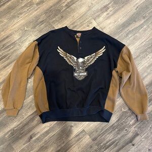 Harley Davidson Black and Brown Sweatshirt
